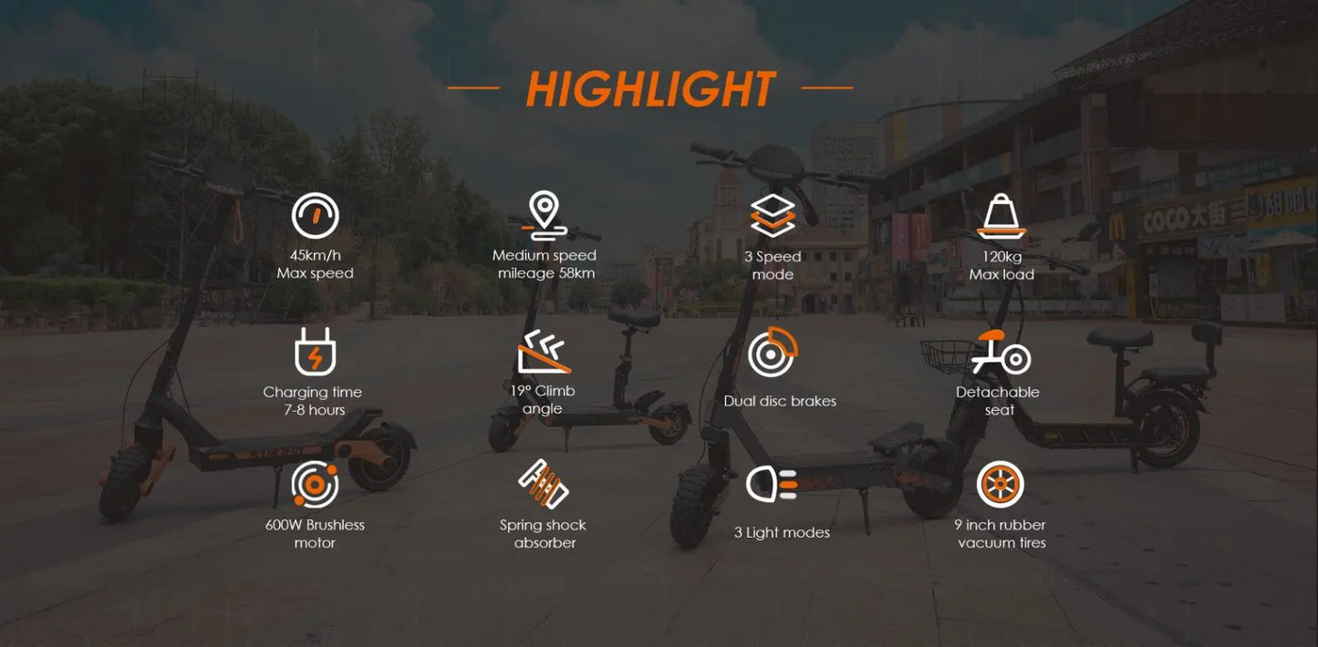 Scooter électrique Kukirin G2 pro 1000W 48 v15.6ah 45 KM/H, pliable, avec siège, pour ville et utilisation tout-terrain