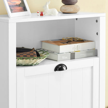 Meuble à Chaussures Moderne SoBuy – 2 Rabats, MDF Blanc, Gain de Place Entrée 60x110x24 cm