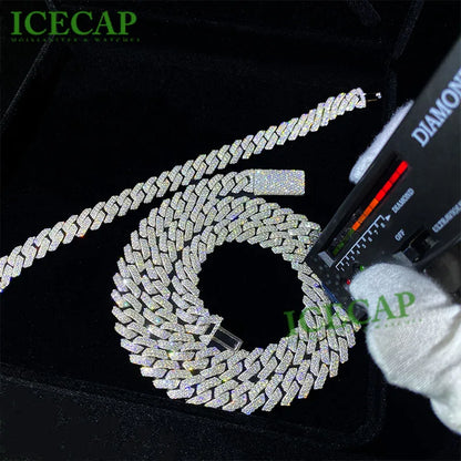 Collier Moissanite Hip-Hop – Argent Massif Plaqué Or ou Argent