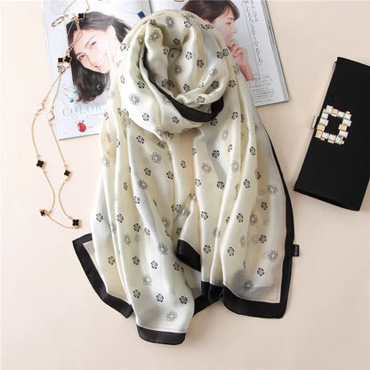 🧣 Foulard en Soie RUNMEIFA – Élégance d’Été & Style Luxe