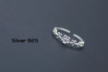 REETI 925 bagues en argent Sterling pour femmes petite fleur anneau ouvert Style dame prévenir l'allergie bijoux en argent Sterling