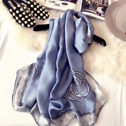 🧣 Foulard en Soie RUNMEIFA – Élégance d’Été & Style Luxe