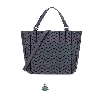 Sac Géométrique Reflet Lumineux Pliable pour Femmes (2025)