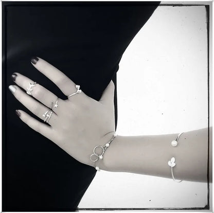 Bagues ouvertes en argent Sterling 925 et zircon pour femmes, bijoux à la mode, prévention des allergies