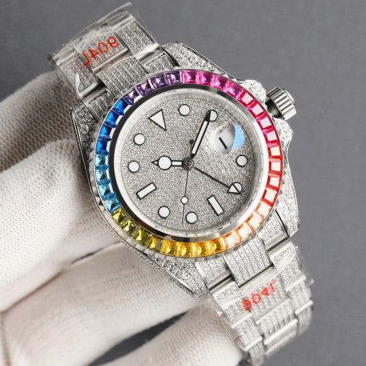 💎 Montre Mécanique Unisexe en Acier – Édition Luxe Moissanite