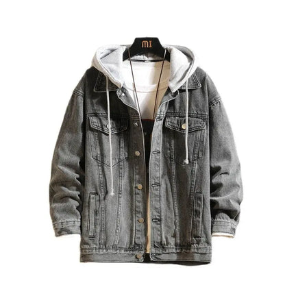 Veste en denim homme FAVOCENT avec capuche détachable – Printemps/AutomneVeste en denim homme FAVOCENT avec capuche détachable – Printemps/Automne