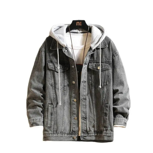 Veste en denim homme FAVOCENT avec capuche détachable – Printemps/AutomneVeste en denim homme FAVOCENT avec capuche détachable – Printemps/Automne
