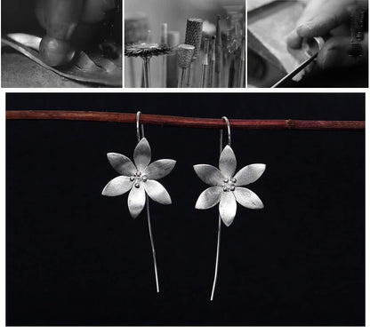Boucles d’oreilles femmes REETI EZ88 – Argent sterling 925, motif plante, tendance et légères