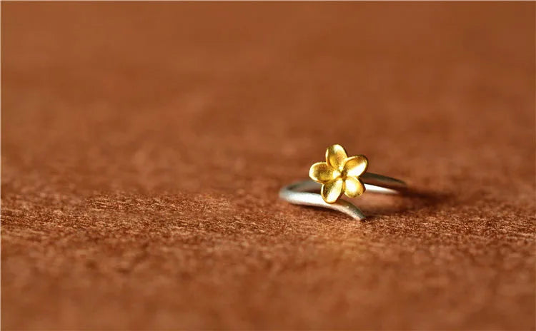 Bagues ouvertes en argent Sterling 925 pour femmes, bijoux à fleurs, hypoallergéniques, à la mode, pour filles
