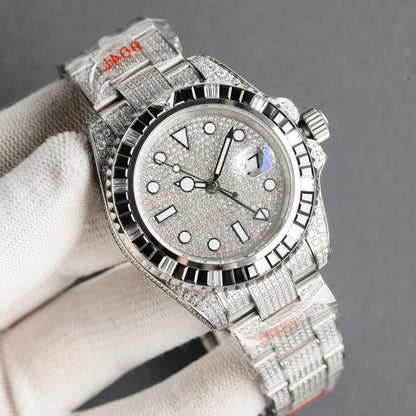 💎 Montre Mécanique Unisexe en Acier – Édition Luxe Moissanite