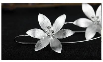 Boucles d’oreilles femmes REETI EZ88 – Argent sterling 925, motif plante, tendance et légères