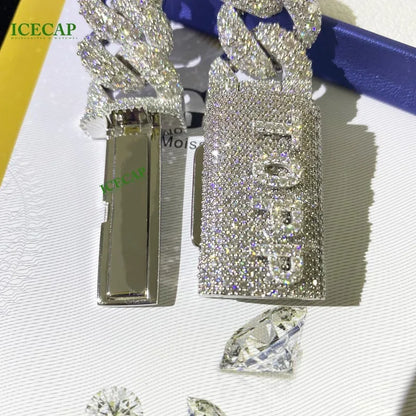 Collier Moissanite Hip-Hop – Argent Massif Plaqué Or ou Argent