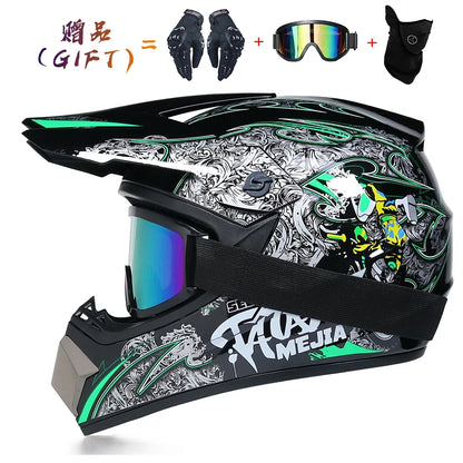 Envoyer 3 pièces cadeau casque de moto enfants casque tout-terrain vélo descente AM DH casque de cross capacete motocross casco