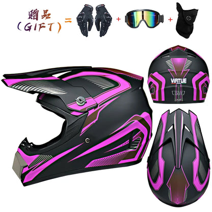 Envoyer 3 pièces cadeau casque de moto enfants casque tout-terrain vélo descente AM DH casque de cross capacete motocross casco