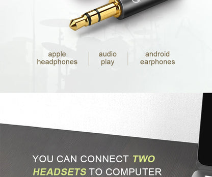 🔊 QGeeM Splitter Audio 3.5mm – Partagez Votre Son en Toute Simplicité ! 🎧🔗