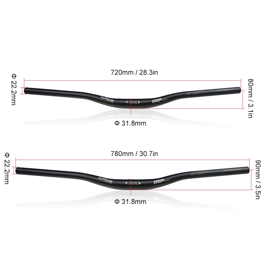 Guidon VTT en alliage d’aluminium – Barre de surélévation 31.8mm, largeur 701-800mm, pièces vélo de montagne