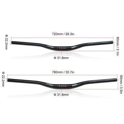 Guidon VTT en alliage d’aluminium – Barre de surélévation 31.8mm, largeur 701-800mm, pièces vélo de montagne