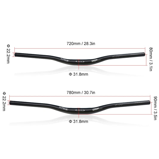 Guidon VTT en alliage d’aluminium – Barre de surélévation 31.8mm, largeur 701-800mm, pièces vélo de montagne