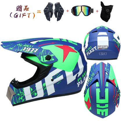 Envoyer 3 pièces cadeau casque de moto enfants casque tout-terrain vélo descente AM DH casque de cross capacete motocross casco