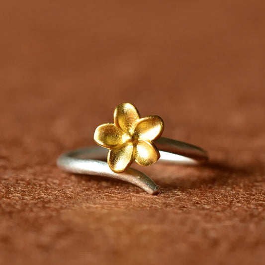 Bagues ouvertes en argent Sterling 925 pour femmes, bijoux à fleurs, hypoallergéniques, à la mode, pour filles