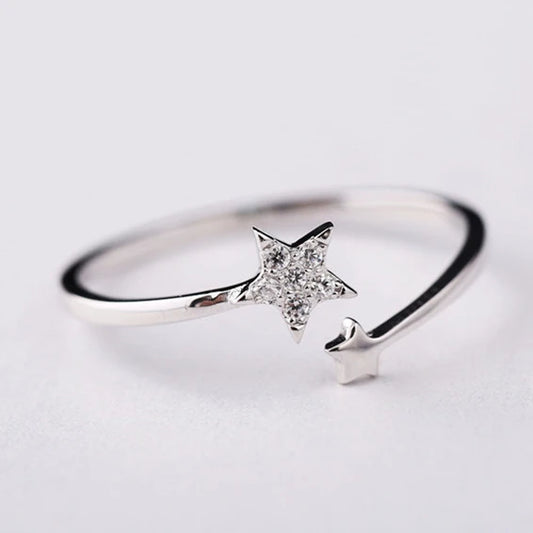 Bagues ouvertes en argent Sterling 925 et zircon pour femmes, bijoux à la mode, prévention des allergies