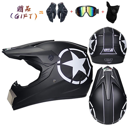 Envoyer 3 pièces cadeau casque de moto enfants casque tout-terrain vélo descente AM DH casque de cross capacete motocross casco