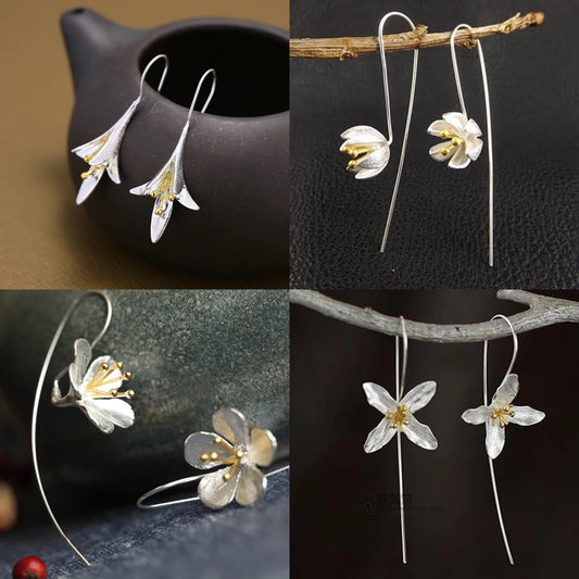 Boucles d'oreilles longues en argent sterling 925 pour femmes, élégantes, pour prévenir les allergies, nouveau Design, bijoux à la mode