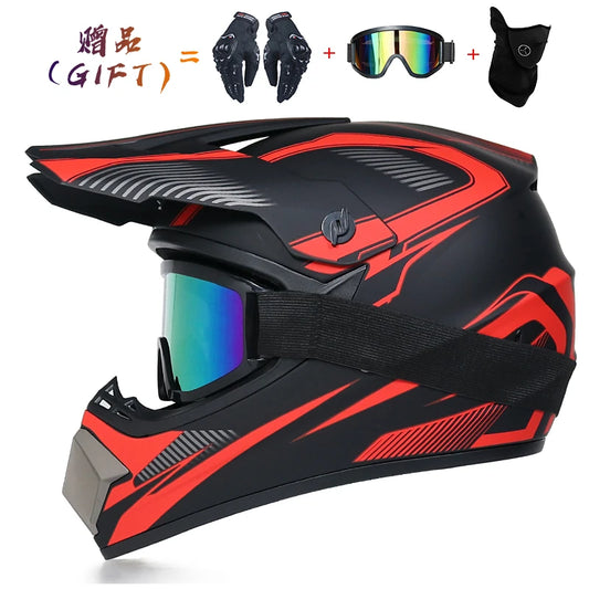 Envoyer 3 pièces cadeau casque de moto enfants casque tout-terrain vélo descente AM DH casque de cross capacete motocross casco