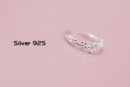REETI 925 bagues en argent Sterling pour femmes petite fleur anneau ouvert Style dame prévenir l'allergie bijoux en argent Sterling
