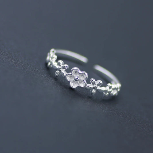 REETI 925 bagues en argent Sterling pour femmes petite fleur anneau ouvert Style dame prévenir l'allergie bijoux en argent Sterling