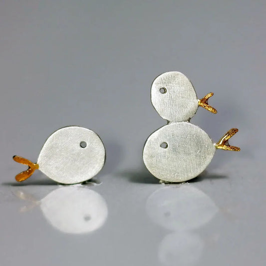 Boucles d'oreilles famille poisson mignon en argent Sterling 925 pour femmes, cadeau hypoallergénique, bijoux en argent Sterling
