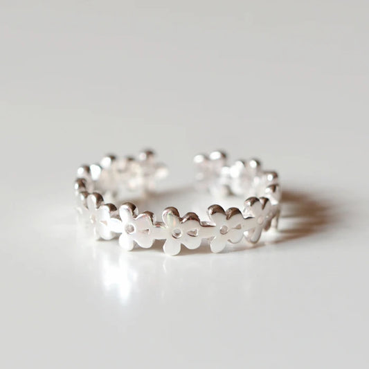 REETI 925 bagues en argent Sterling pour femmes fleur bague ouverte Style dame prévenir l'allergie bijoux en argent Sterling