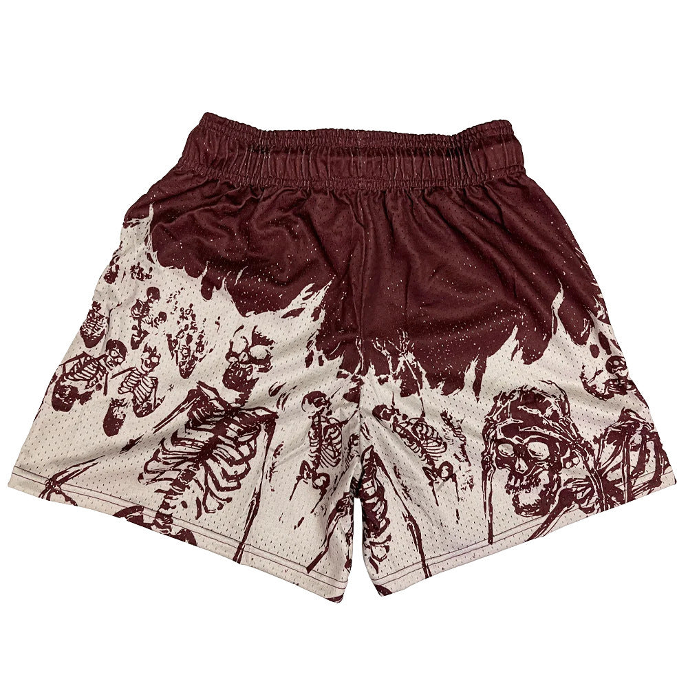 Shorts d'été pour homme, avec motif crâne, parfaits pour un look décontracté.