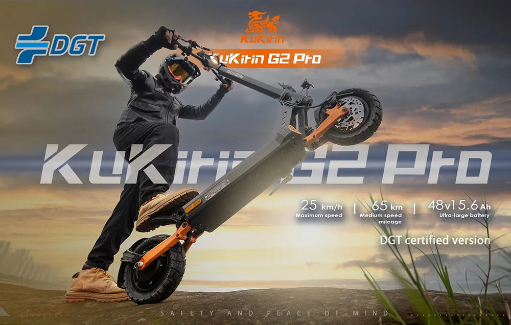 KuKirin G2 Pro VMP Scooter électrique 500W 48V 15.6Ah 9 pouces tout-terrain pneu pliable Scooter électrique 25 KM/H vitesse 65KM portée