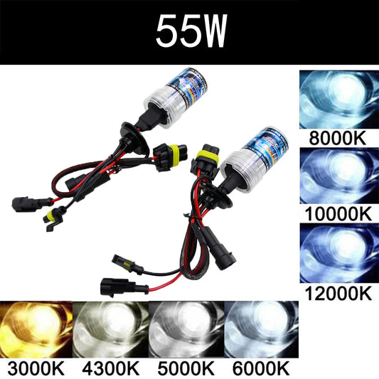 Kit d'ampoule au xénon HID 55W, 2 pièces, H1 H4 H7 H11 9005 9006 3000K 4300K 6000K 8000K 12000K DC 12V, phare antibrouillard pour voiture