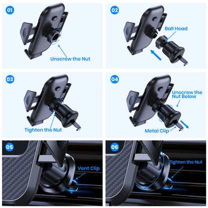 Support Téléphone Voiture TOPK – Clip Ventilation avec Verrouillage Automatique