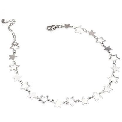 Bracelet de cheville en acier inoxydable 304 pour femmes, chaîne à maillons faite à la main, couleur argent, chaîne de jambe, pied, bijoux cadeau, 1 pièce