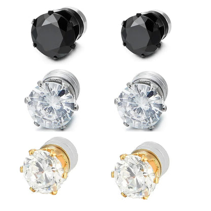 1 paire de boucles d'oreilles en Zircon pour hommes et femmes, en acier inoxydable, en cristal, pour garçons et filles, Mini boucles d'oreilles, Piercing, bijoux cadeau