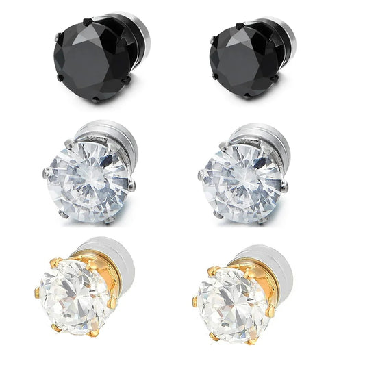 1 paire de boucles d'oreilles en Zircon pour hommes et femmes, en acier inoxydable, en cristal, pour garçons et filles, Mini boucles d'oreilles, Piercing, bijoux cadeau