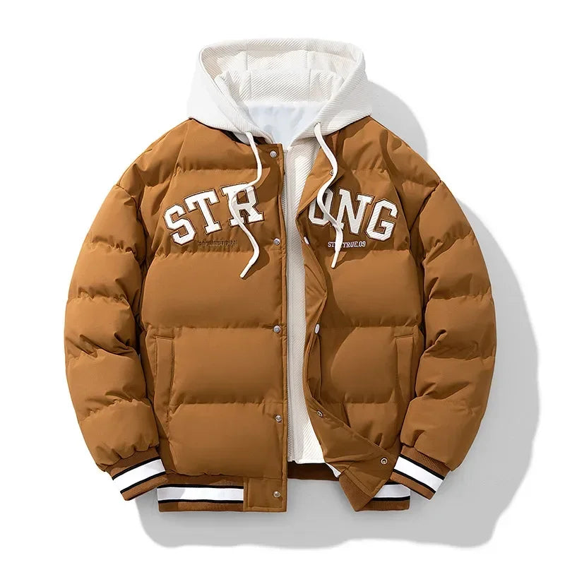 Veste pour jeunes hommes fermeture éclair nouvelle veste Streetwear coupe-vent mode veste à capuche Parkers hiver épais thermique coton manteau hommes