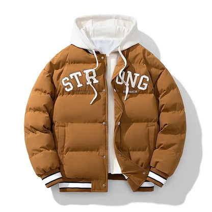 Veste pour jeunes hommes fermeture éclair nouvelle veste Streetwear coupe-vent mode veste à capuche Parkers hiver épais thermique coton manteau hommes