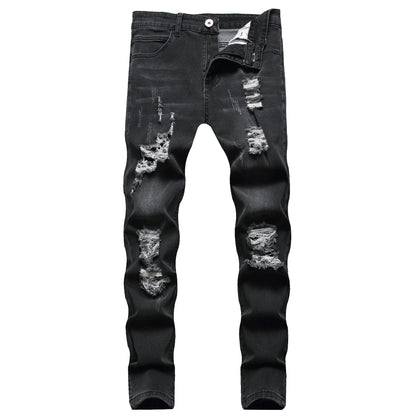 2024 Nouveaux Jeans Slim-Fit Rippés et Décolorés pour Hommes