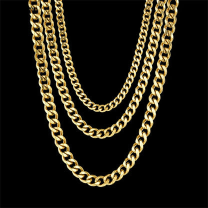 Collier à Maillons Cubains en Acier Inoxydable, Bijou pour Homme, Taille 3.6-9mm, 1 Pièce