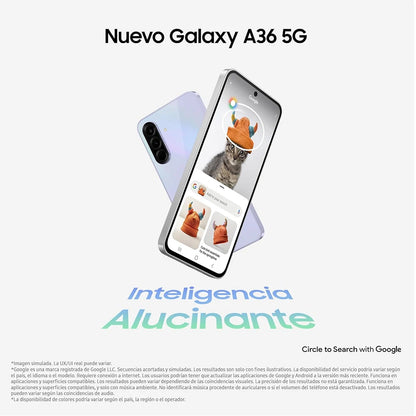 Samsung Galaxy A36 5G Smartphone Snapdragon 6 Gen 3 Écran Super AMOLED 6,7", 120 Hz, appareil photo 50 Mpx, 5 000 mAh, 45 W, NFC, IP67