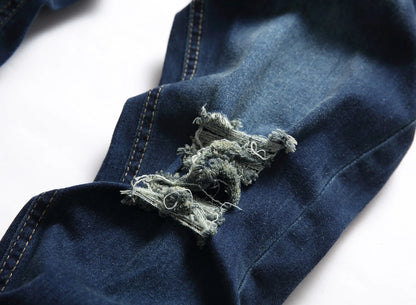 2024 Nouveaux Jeans Slim-Fit Rippés et Décolorés pour Hommes