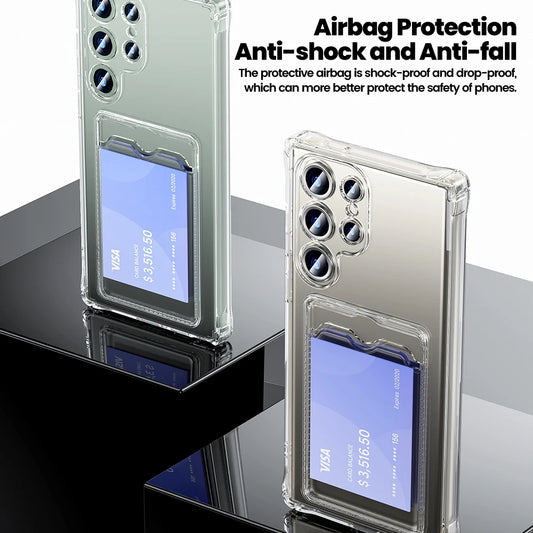Étui Transparent Toocki avec Porte-Cartes – Coque Souple en PC + TPU pour Smartphone