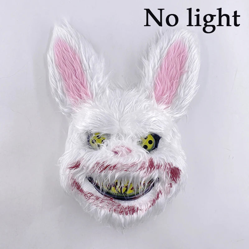 Masque de Lapin Sanglant LED – Halloween, Cosplay et Fête Effrayante