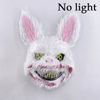 Masque de Lapin Sanglant LED – Halloween, Cosplay et Fête Effrayante