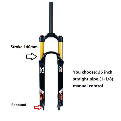 🚴♂️ Fourche à Air VTT en Alliage de Magnésium – Amortisseur de Rebond 140mm