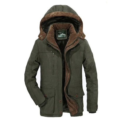 Bonne qualité mâle Fit manteaux d'hiver multi-poches Cargo vestes hommes longs manteaux d'hiver doudoune à capuche décontracté chaud Parkas 7XL